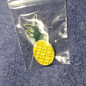 Yellow Green Pineapple Enamel Pin Gold Tone